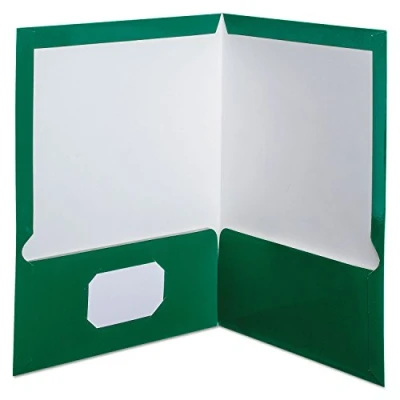 Abbildung von Oxford Laminierte Doppeltaschenmappe, Briefgröße, grün, für 100 Blatt, Box mit 25 Stück (51717)