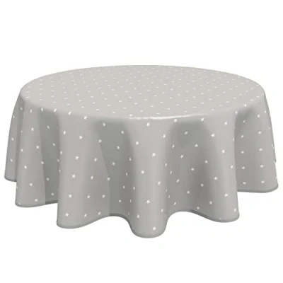 Abbildung von Wachstuch Tischdecke Abwaschbar, pflegeleicht, abwischbar, Rund 160cm, Sterne, Graubeige