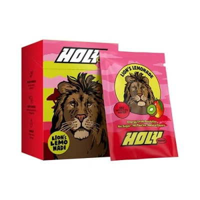 Abbildung von HOLY Energy Gaming Booster 10er Probier Box &#039;Lion&#039;s Lemonade&#039; mit Mango &amp; Kiwi Geschmack Pulver 10 Portionen NewCaff Grüntee Extrakt Focus Drink Vegan 100% natürlichen Fruchtaromen