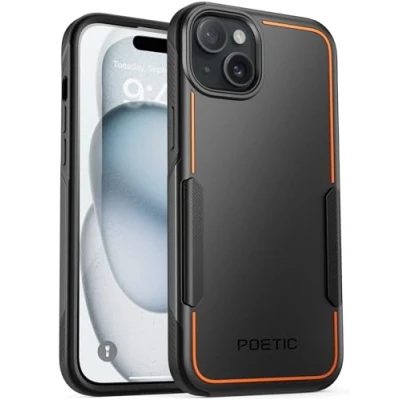 Abbildung von POETIC Neon Series Hülle Kompatibel mit iPhone 15 6,1 Zoll (2023), Robust Heavy Duty Handyhülle, leicht, dünn, stoßfest Outdoor Schutzhülle, Schwarz