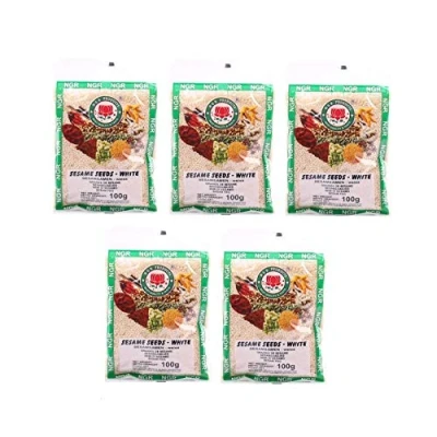 Abbildung von Pamai Pai® Bigpack: 5 x 100g Weiße Sesamsamen Weiss Sesamkörner
