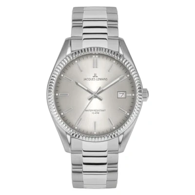 Abbildung von Jacques Lemans Quarzuhr Derby, Armbanduhr, Herrenuhr, Datum, Leuchtzeigergehärtetes Crystexglas