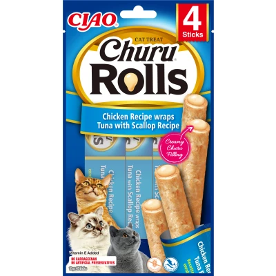 Abbildung von Inaba Rolls Katzensnack Huhn mit Thunfisch und Jakobsmuschel