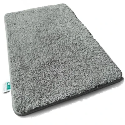 Abbildung von casa pura Badematte Hochflor Sky Soft Weicher, Flauschiger Badezimmerteppich in Shaggy Optik Badvorleger rutschfest waschbar schadstoffgeprüft 16 Farben 6 Größen (Grau, 70x120cm)