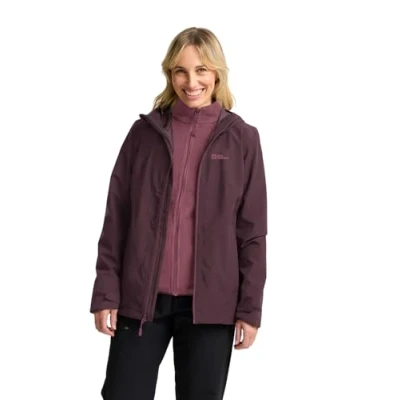 Abbildung von Jack Wolfskin Moonrise 3IN1 Hardshelljacke, Damen, Größe: 3XL, Amaranth