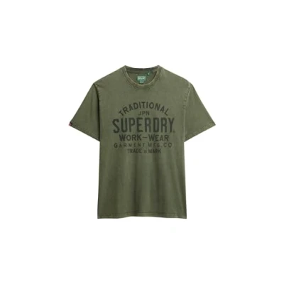 Abbildung von Superdry Machined Goods Workwear Tshirt print, Herren, Größe: Small, Sea spray green
