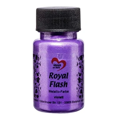 Abbildung von Ideen mit Herz Royal Flash, Acryl Farbe, metallic, feinsten Glitzerpartikeln, 50 ml (violett)