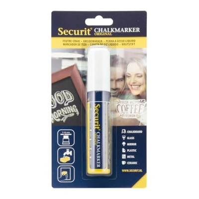 Abbildung von Securit Kreidetafel Marker, 15 mm Strichbreite, Weiß Auf Wasserbasis