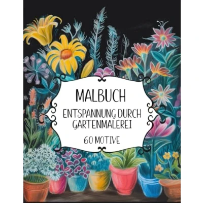 Abbildung von Garten Malbuch für Erwachsene: 60 einzigartige und Blumenmotive innere Ruhe, Entspannung Stressabbau!