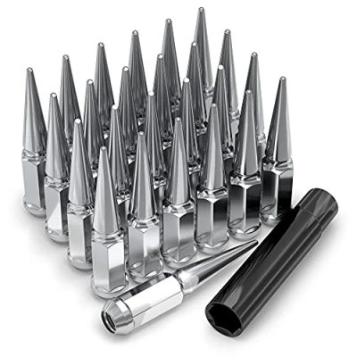 Abbildung von White Knight 2907 25AM Chrom M12 x 1,50 1 teiliges Sechskant Spike Radmutter Set mit extra Hutmutter, 25 Stück
