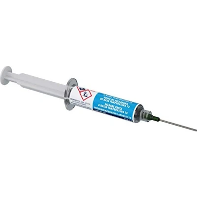 Abbildung von MG Chemicals 4902P Sn42Bi57Ag1 Niedertemperatur Lötpaste T3, BLEIFREI, KEINE REINIGUNG, 25 Gramm Pneumatikspender (komplett mit Kolben und Dosierspitze)