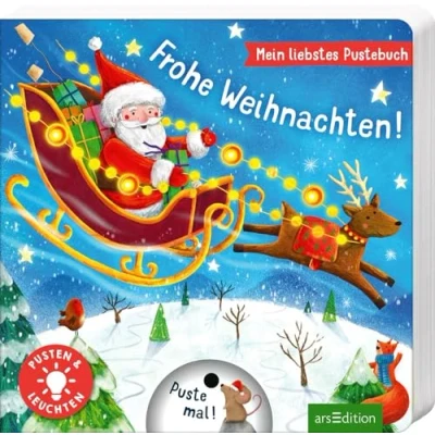 Abbildung von Mein liebstes Pustebuch Frohe Weihnachten!: Pusten &amp; leuchten Hochwertiges Pappbilderbuch mit Pustefunktion und Licht für Kinder ab 18 Monaten