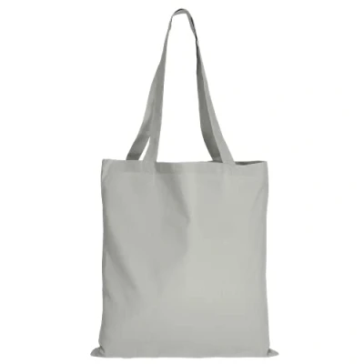 Abbildung von TEXXILLA 10er 25er 100er Pack Baumwolltasche 28 Farben mit Zwei Langen Henkeln 38x42cm Jutebeutel Einkaufstasche unbedruckt, Farbe:hellgrau, Größe:10 Stück