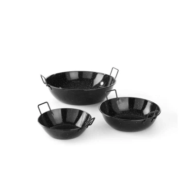 Abbildung von HENDI Paellaschüssel ø 24,5 x 7 cm emailliert Flachstahl Gasherd Elektroherd Ceranherd spülmaschinengeeignet