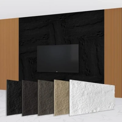 Abbildung von Hexim Wandpaneel, (Steinoptik Felsen Platten 120x60cm PU Wandverkleidung 0,73qm 3D Paneele Bruchstein Dekor Wandpaneele Wanddeko Steinplatte Felswand Wohnzimmer Innenwand grau (A002 04 Grey)