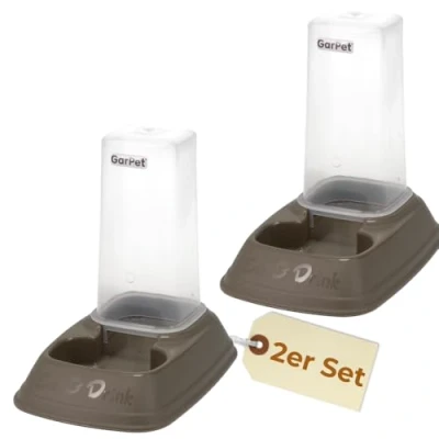 Abbildung von GarPet Katzen Futterspender 2x 2in1 Wasser Spender Futter Automat Hunde 700ml