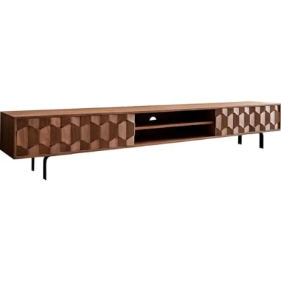 Abbildung von Lowboard Fevo 240 cm Akazie Braun 4 Türen L Fuß