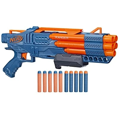 Abbildung von NERF Elite 2.0 Ranger PD 5 Blaster, mit Läufen, 10 Darts, einfache Handhabung, Dart Aufbewahrung, Pump Action