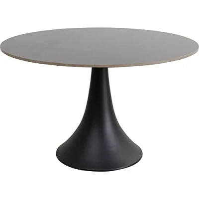 Abbildung von Kare Design Tisch Grande Possibilita, Schwarz, Esstisch, Esszimmertisch, Keramik Tischplatte, Aluminium Fuß, rund, 120cm Durchmesser, 73x120x120 cm (H/B/T)