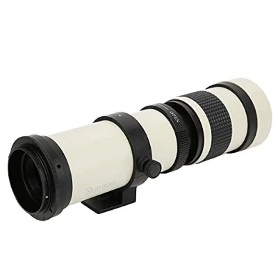 Abbildung von Teleskopobjektiv, weiß mit 420 800MM Super Telezoom F/8.3 16 Manuelles Fokussieren Teleobjektiv für 100D/200D/250D/350D/400D/650D/800D/1000D/1100D/1300D/2000D/4000D,