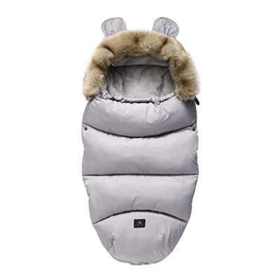 Abbildung von Fußsäcke für Kinderwagen Universal Winter Warm Wasserdicht Winddicht Waschbar Baby Schlafsäcke Kinderwagen, Autositz, Sportwagen, Buggy, Babyschale (Grau)