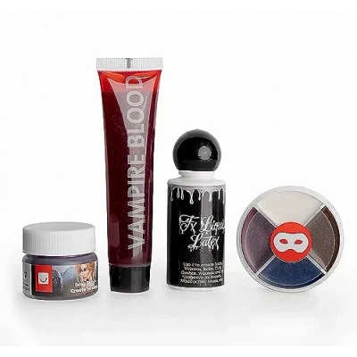 Abbildung von Maskworld Theaterschminke Halloween Make up Set, Horror Schminkset mit Blut, Wundschorf und Schminkfarben für alle Zomb