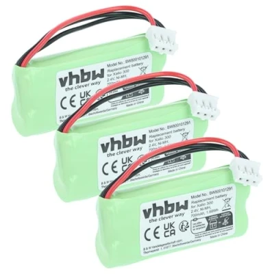 Abbildung von vhbw 3X Akku kompatibel mit Philips DECT TU3315, 215 Trio schnurlos Festnetz Telefon (700 mAh, 2,4 V, NiMH)