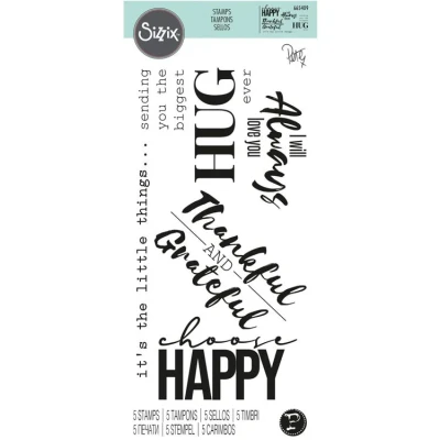 Abbildung von Sizzix 665409 Clear Stamps Sunnyside Sentiments #7 von Pete Hughes, Multicolour, One Size