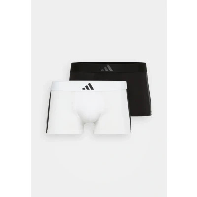 Abbildung von adidas Herren Boxershorts 2er Pack Low Rise Trunk (2PK) Active Flex Cotton 3 Stripes Unterwäsche, Black/White_4AM008, L