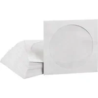 Abbildung von Papercases für 12,5 cm CD R weiss 100 Stück mit selbstklebender Lasche