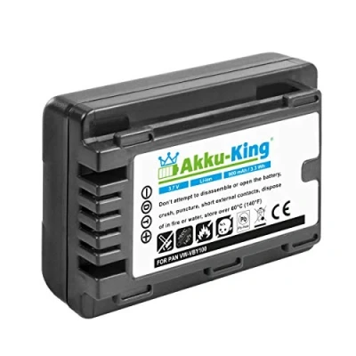 Abbildung von Akku King kompatibel mit Panasonic VW VBY100, VBY100E K Li Ion 900mAh für HC V110, V110GK, V110K, V110P, V201