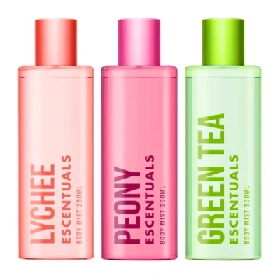 Abbildung von Escentuals Damen Fruity Flowering Tea Körpernebel, Lychee, Peony and Green bodyspray Gemischte Duftbündel 250ml (3er Pack)