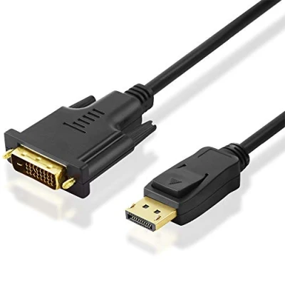 Abbildung von BestPlug 5 Meter Universal DisplayPort DVI Kabel, Stecker auf D 24+1 vergoldet, geeignet für 3D HD FullHD UHD 4K, Schwarz