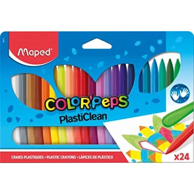 Abbildung von Maped 862013 Wachsmalststift Color&#039;Peps PlastiClean, 24er Etui
