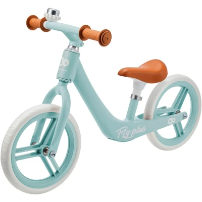 Abbildung von Kinderkraft Laufrad FLY PLUS 2, Lernlaufrad, Kinderlaufrad, Fahrrad mit Zubehör, Klingel, höhenverstellbar Sattel, 12 Zoll Räder, Magnesiumrahme, ab 2 Jahre, Retro Design, Blau