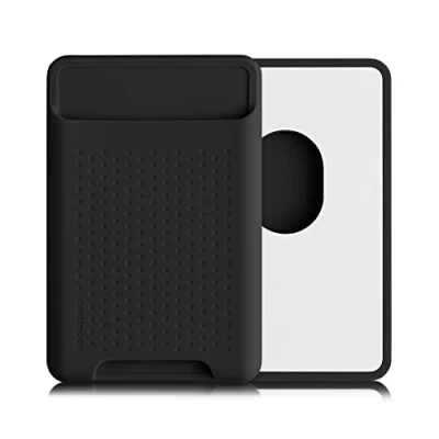 Abbildung von kwmobile Kartenhalter kompatibel mit Apple iPhone 16/15 / 14/13 12 Serie Kartenfach Halter magnetisch Handy Kartenetui MagSafe Schwarz