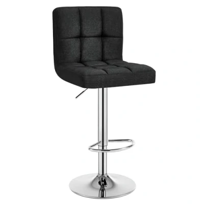 Abbildung von WOLTU® 1 x Barhocker Barstuhl Tresenhocker Stuhl drehbar und höhenverstellbar Tresen Hocker Leinen Schwarz BH32sz