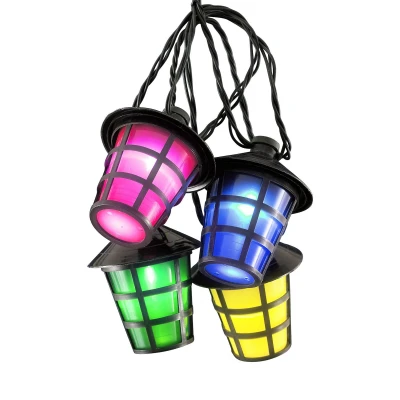 Abbildung von KONSTSMIDE LED Lichterkette, 20 bunten Laternen, kalt weiße Dioden