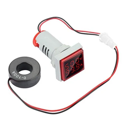 Abbildung von AC 22mm 60 500V 0 100A Digital Voltmeter Amperemeter, LED Dual Display Spannung Strommessanzeige Unterschiedliche Farbanzeige(rot)
