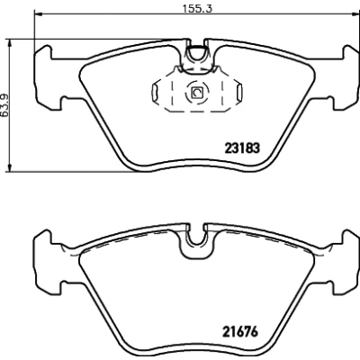 Abbildung von HELLA 8DB 355 009 001 Bremsbelagsatz für Verschleißwarnanzeiger vorbereitet BMW: 3 Cabrio, Limousine, Touring, ROVER: 75, 75 Tourer