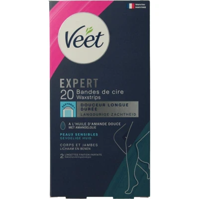 Abbildung von Veet Expert 20 Wachs Streifen für Körper &amp; Beine empfindliche Haut perfekte Verarbeitung langanhaltende Haarentfernung