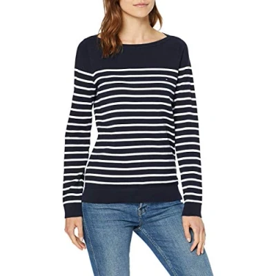 Abbildung von Tommy Hilfiger Heritage BOAT Strickpullover, Damen, Größe: XS, Midnight/classic white