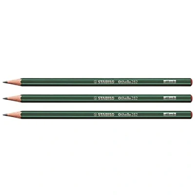 Abbildung von 12 x Stabilo Bleistift Othello 4B grün mit Streifen