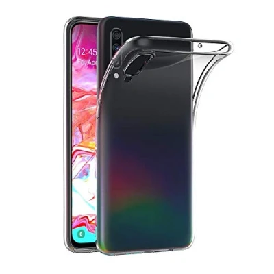Abbildung von AICEK Hülle Compatible für Samsung Galaxy A70 Transparent Silikon Schutzhülle Case Clear Durchsichtige TPU Bumper Handyhülle (6,7 Zoll)