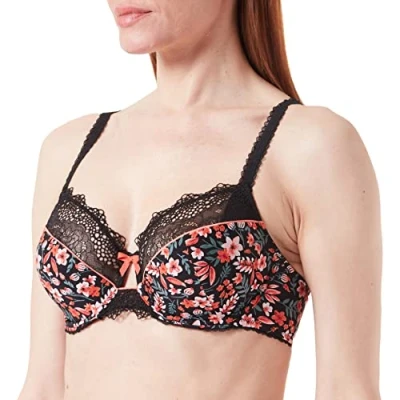 Abbildung von Sans Complexe Damen Julia 70AAJ21 BH, Bedruckt, Blumenmuster, Schwarz, 90C