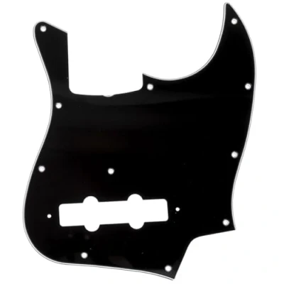 Abbildung von Musiclily Pro 11 Löcher J Bass Pickguard Style Bässe Schlagbrett für MIJ Fender Japan 4 Saiter Jazz Bass,3 lagig Schwarz