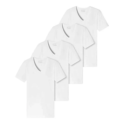 Abbildung von Schiesser 95/5 T Shirt mit V Ausschnitt 173982 4er Spar Pack (5 Weiß)