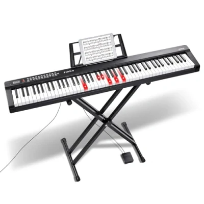 Abbildung von VEVOR Digital 88 Tasten Keyboard 1000 Rhythmen E Piano Klavier mit Ständer