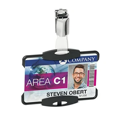 Abbildung von Durable 898801 Ausweishalter ECO für 1 Karte, Blauer Engel zertifiziert, Packung à 10 Stück, schwarz