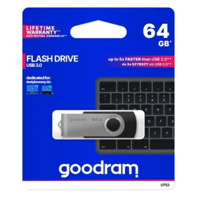 Abbildung von GoodRam UTS3 64 GB USB 3.1 (3.1 Gen 2) Typ A schwarz Player Flash Leser (64 GB, 2), A, 60 MB/s, 20 MB/s)